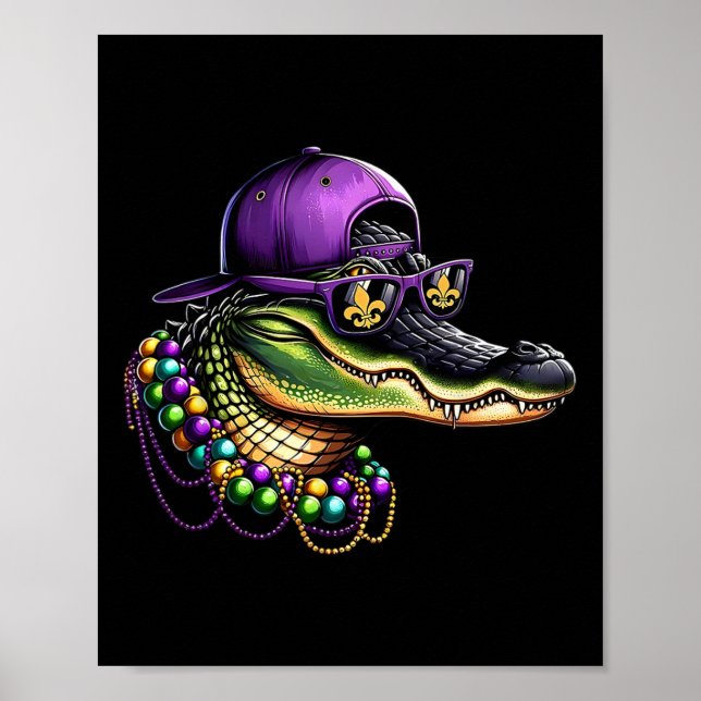 Mardigator Mardi Gras Costume Alligator Carnival B Poster (Framsidan)