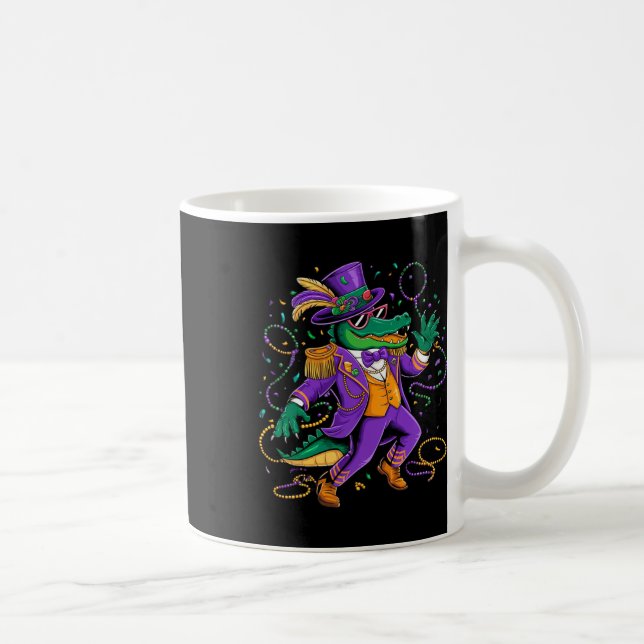 Mardigator Mardi Gras Dancing Alligator Costume Mo Kaffemugg (Höger)