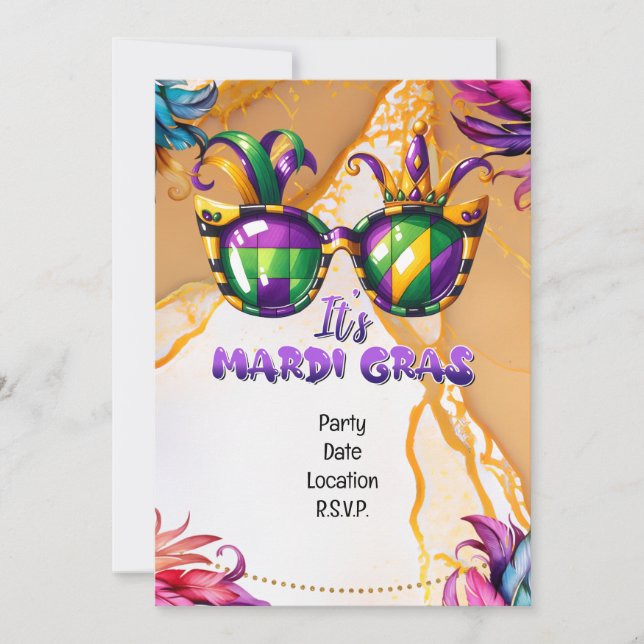 Mardigras Inbjudningar (Framsida)
