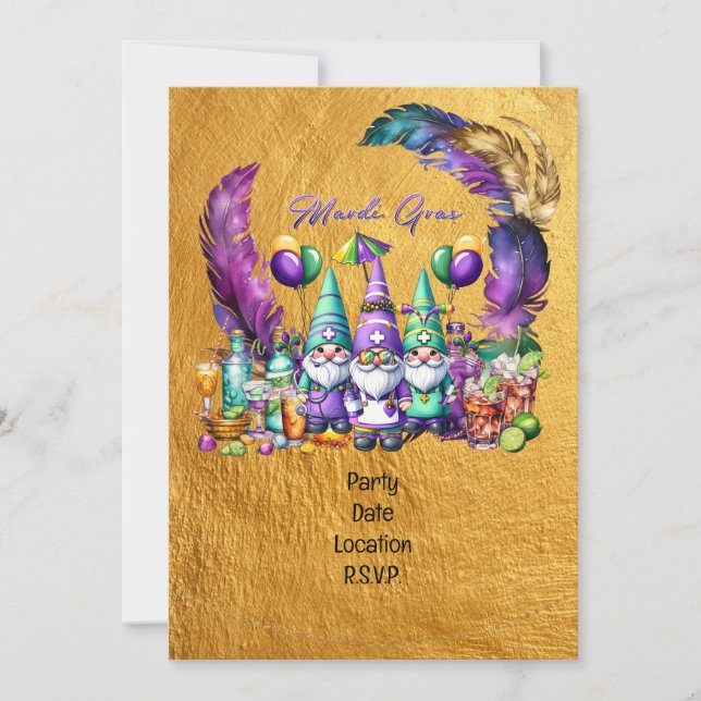 Mardigras Inbjudningar (Framsida)