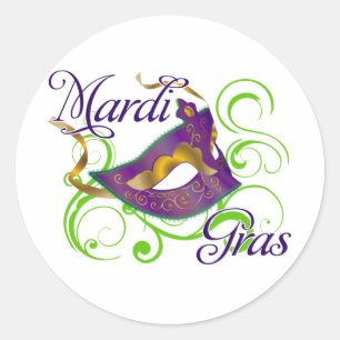 MardiGras Runt Klistermärke