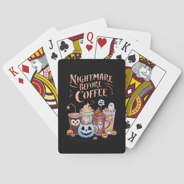 Mardröm före kaffe Pumpa Krydda Halloween Casinokort (Baksidan)