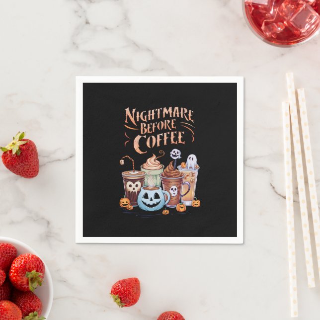 Mardröm före kaffe Pumpa Krydda Halloween Pappersservett (Insitu)