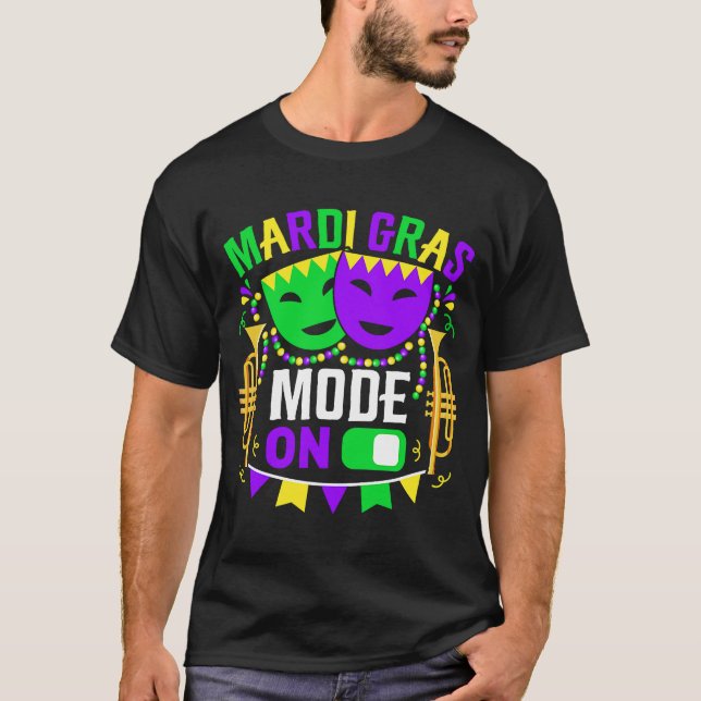 Mardy Gras Mode på Firande parad Tjock tisdag T Shirt (Framsida)
