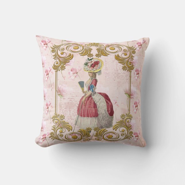 Mare Antoinette Floral Pillow pink クッションC Kudde (Framsida)