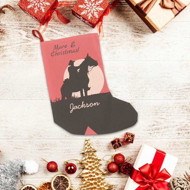 Mare E jul Cowboy Silhouette Boot Liten Julstrumpa (Skapare uppladdad)