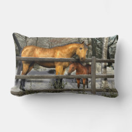 Mare och fal i Winter Lumbar Pillow Lumbarkudde