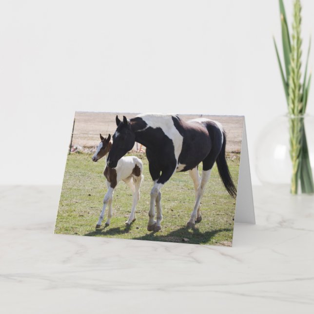 Mare och Filly Walking Kort (Framsida)
