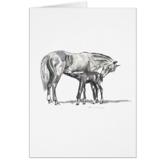 Mare och föl hälsningskort