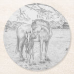 Mare och föl underlägg papper rund<br><div class="desc">Mare och föl</div>