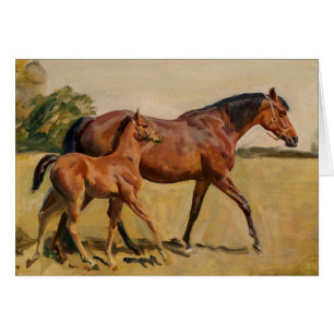 Mare och föl vid Munnings Hälsningskort