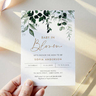 MAREE Greenery Baby in Bloom Baby Shower Inbjudningar