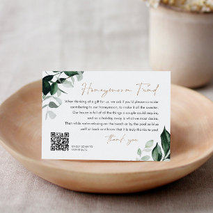 MAREE Greenery Bröllop Honeymoon Fund QR-kod Tilläggskort