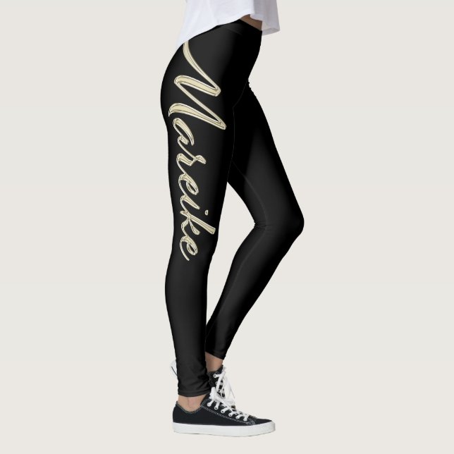 Mareike white gold Handwriting Hose Leggings (Höger)