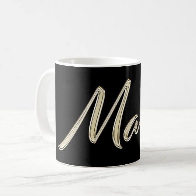 Marek Name whitegold Tasse Teetasse Kaffeetasse Kaffemugg (Framsida vänster)