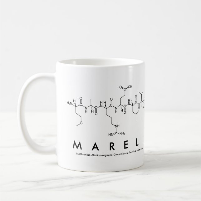 Mareli peptide namn mugg (Vänster)