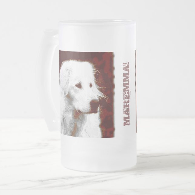 Maremma Sheepdog Frostat Ölglas (Framsida vänster)