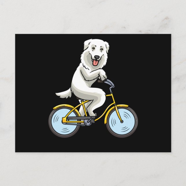 Maremmano Abruzzese Sheepdog Hund Bicycle Cyclist Vykort (Framsida)