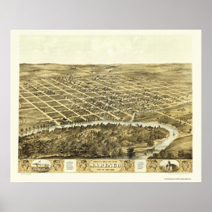 Marengo panorama- karta för IA - 1868 Poster