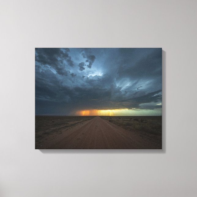 Marfa Storm Poster - Mysterious Texas Desert Art Canvastryck (Framsida)