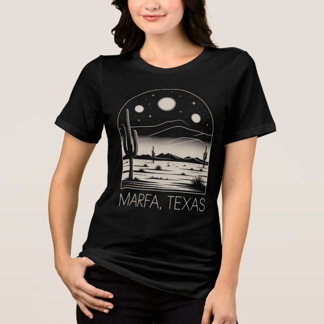 Marfa Texas Öken Retro Minimalistisk T-Shirt (Framsida)