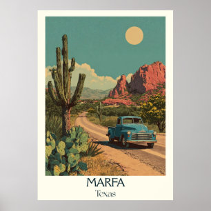Marfa Texas Ökenutsikt Konst Poster