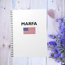 Marfa Texas USA American Flagga Light-Färg Anteckningsbok