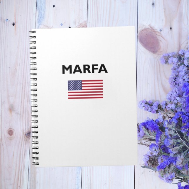 Marfa Texas USA American Flagga Light-Färg Anteckningsbok (Skapare uppladdad)
