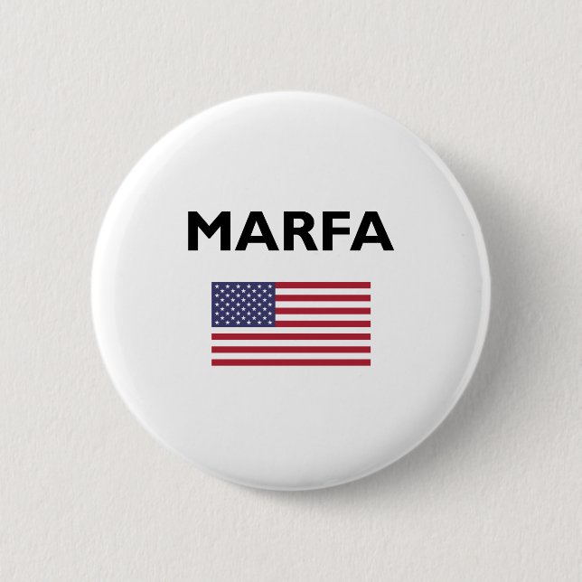 Marfa Texas USA American Flagga Light-Färg Knapp (Framsida)