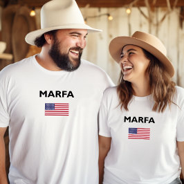 Marfa Texas USA American Flagga Light-Färg T Shirt