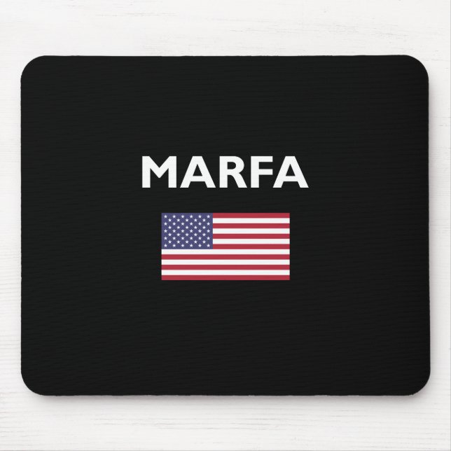 Marfa Texas USA Amerikanska Flagga Mörk Färg Musmatta (Framsidan)