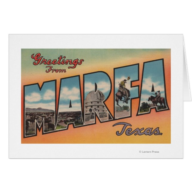 Marfa, TexasLarge Brev ScenesMarfa, TX Hälsningskort (Framsidan Horizontal)