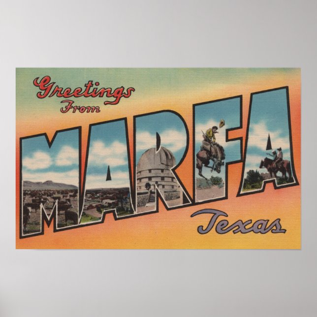 Marfa, TexasLarge Brev ScenesMarfa, TX Poster (Framsidan)