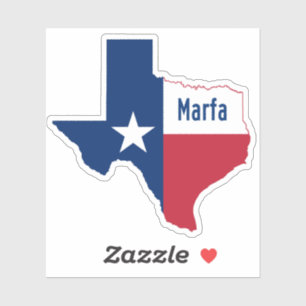 Marfa TX Flagga Klistermärken