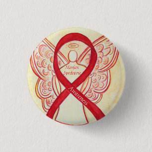 Marfan Syndrome Angel Awareness Ribbon Anpassnings Knapp