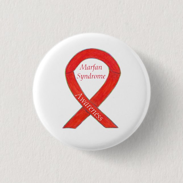 Marfan Syndrome Awareness Ribbon Anpassningsbar St Knapp (Framsida)