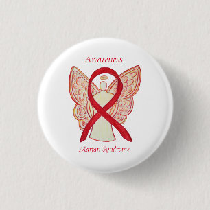Marfansyndrom Angel Awareness Ribbon Anpassningsba Knapp