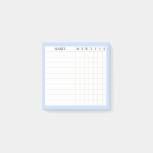 Margaret Collection Habit Tracker in Blue Post-it Block