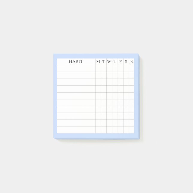 Margaret Collection Habit Tracker in Blue Post-it Block (Framsida)