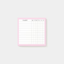 Margaret Collection Post-it Habit Tracker i Rosa