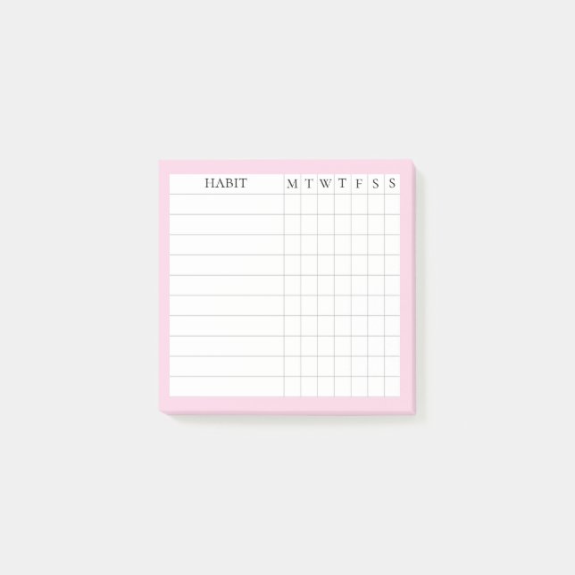 Margaret Collection Post-it Habit Tracker i Rosa (Framsida)