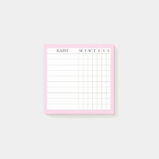 Margaret Collection Post-it Habit Tracker i Rosa Block