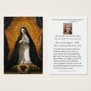 Margaret Mary Alacoque Helig Heart Funeral Prayer Visitkort