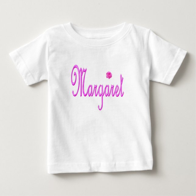 "Margaret" Namn i Passion Rosa,  T Shirt (Framsida)