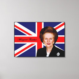 Margaret Thatcher - British Flagga Canvastryck