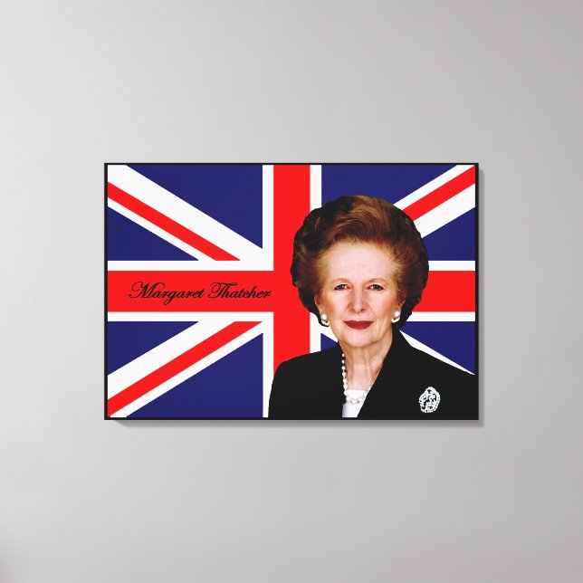 Margaret Thatcher - British Flagga Canvastryck (Framsida)