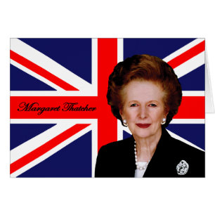 Margaret Thatcher - British Flagga Hälsningskort