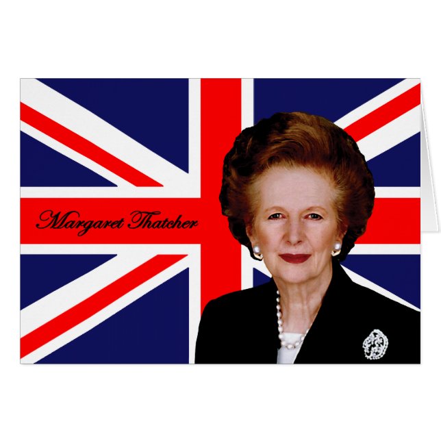 Margaret Thatcher - British Flagga Hälsningskort (Framsidan Horizontal)