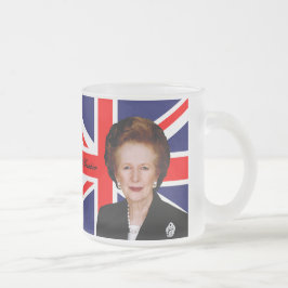 Margaret Thatcher - brittisk flagga Frostad Glasmugg