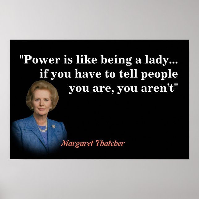 Margaret Thatcher Citat Om Makt Poster (Framsidan)